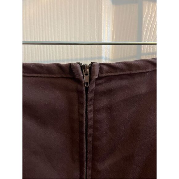 Alanni by Donny Brooke Brown Cotton Mini Skirt Pink Grosgrain Ribbon. Size 6 - Picture 4 of 5